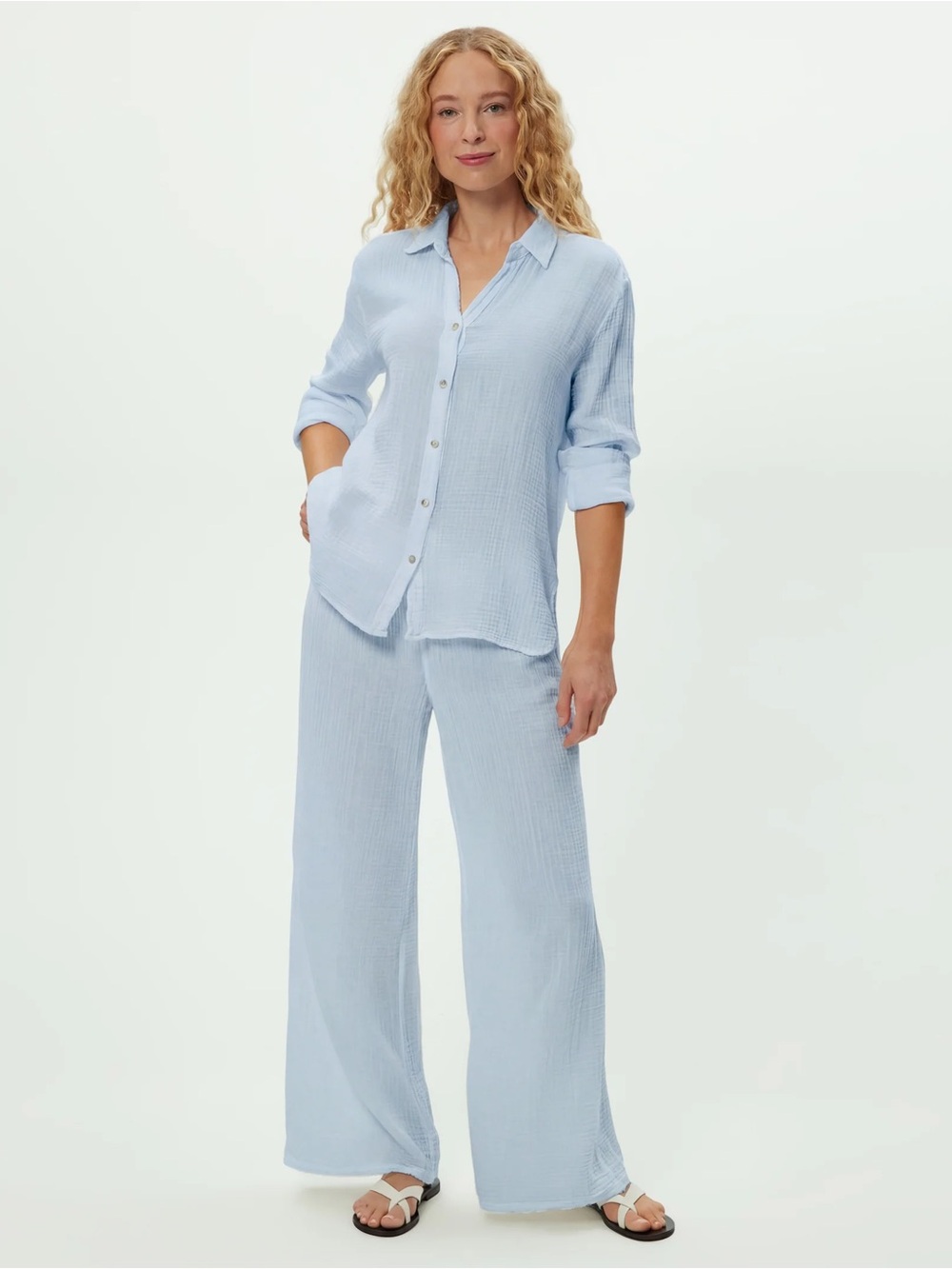 Micheal Stars Light Blue Susie Gauze Pant